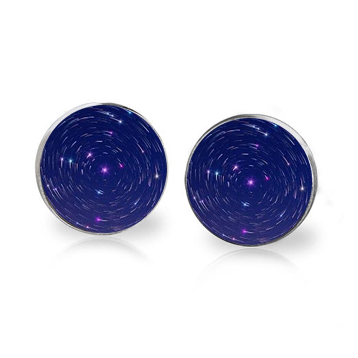 Galaxy Stud Earrings - Space Universe Jewelry with Glass Dome Design for Women | Perfect for Gifts, Parties, and Everyday Wear