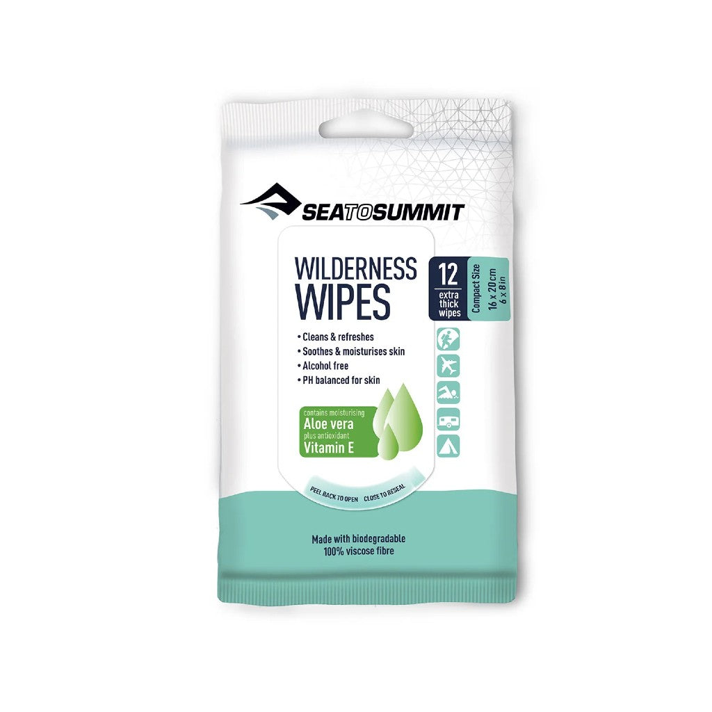 Sea to Summit Wilderness Wipes - Biodegradable Camping & Hiking Wet Wipes for Outdoor Adventures, Travel & Emergency Preparedness - Perfect for Backpacking, Camping, Hiking and Survival Kits