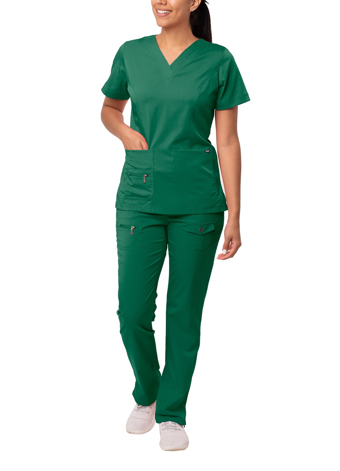 Adar Pro Breakthrough Plus Scrub Set for Women - Enhanced V-Neck Top & Multi-Pocket Pants - Petite/Tall Sizes - Comfortable Medical Uniform for Nurses, Doctors & Healthcare Professionals - Perfect for Hospitals, Clinics & Long Shifts