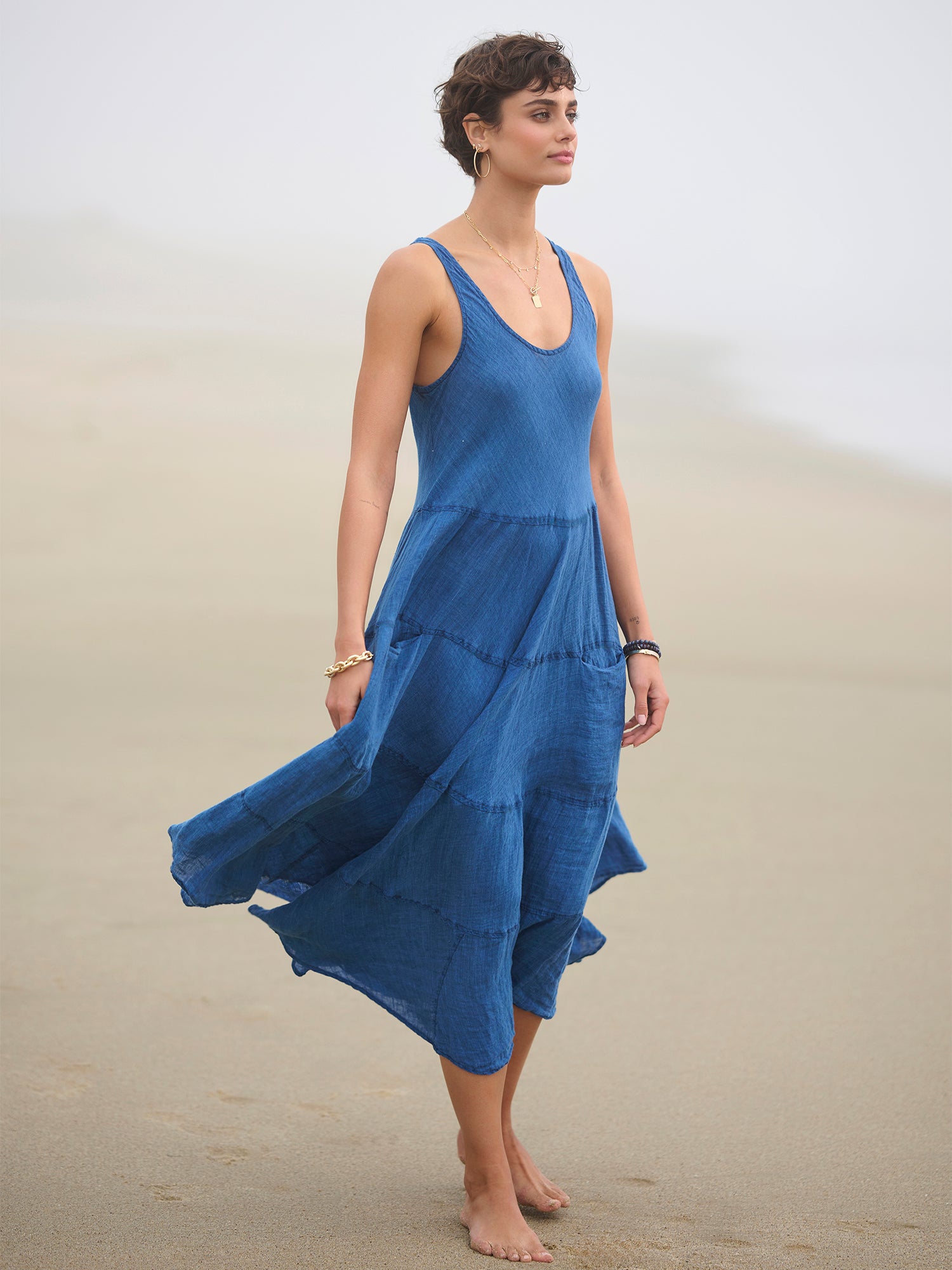Shari Linen Dress for Women - Breathable Summer Maxi Dress with Pockets | Perfect for Beach Vacation, Date Night & Casual Outings