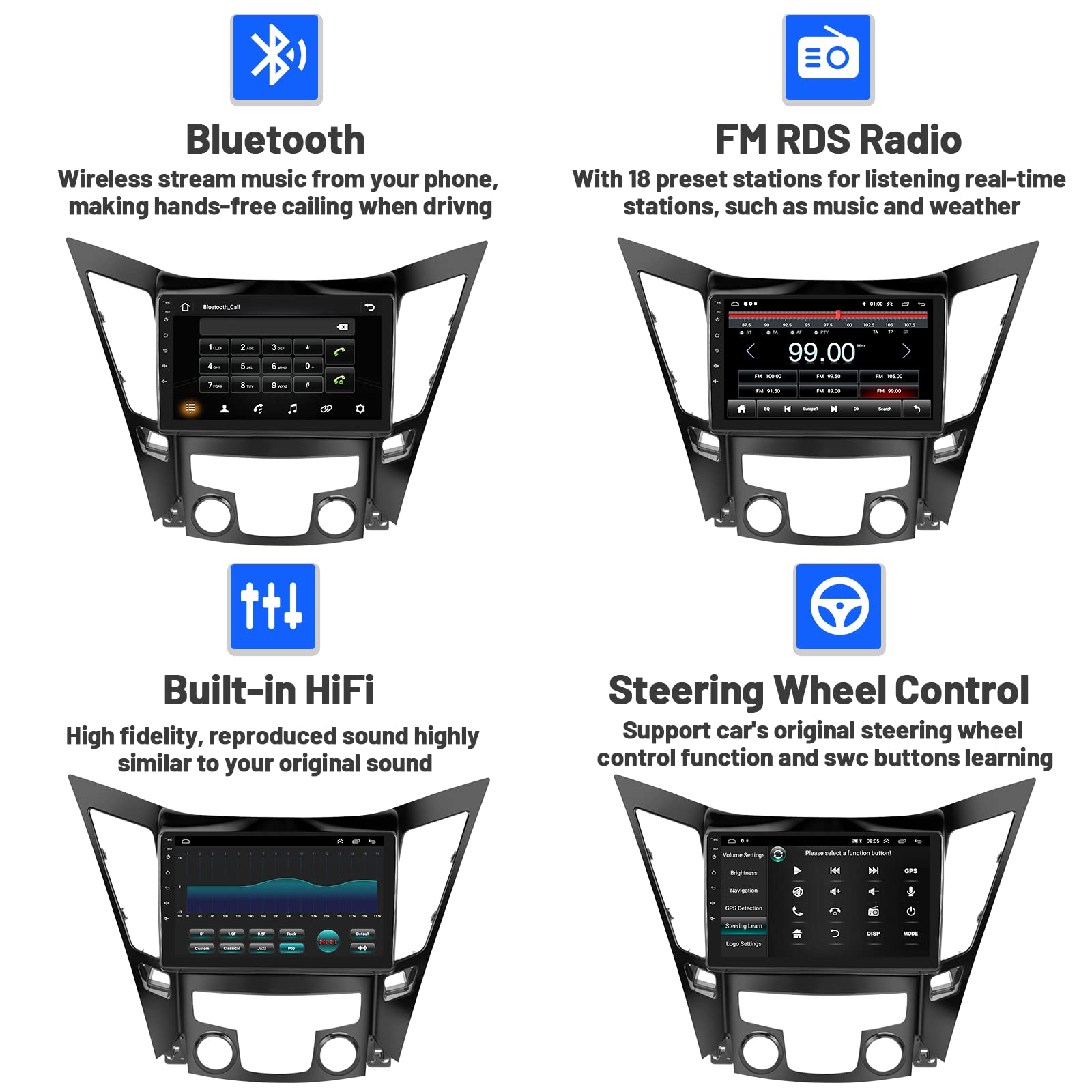 2+64GB Android 13 Car Stereo for Hyundai Sonata 2010-2015 | 9