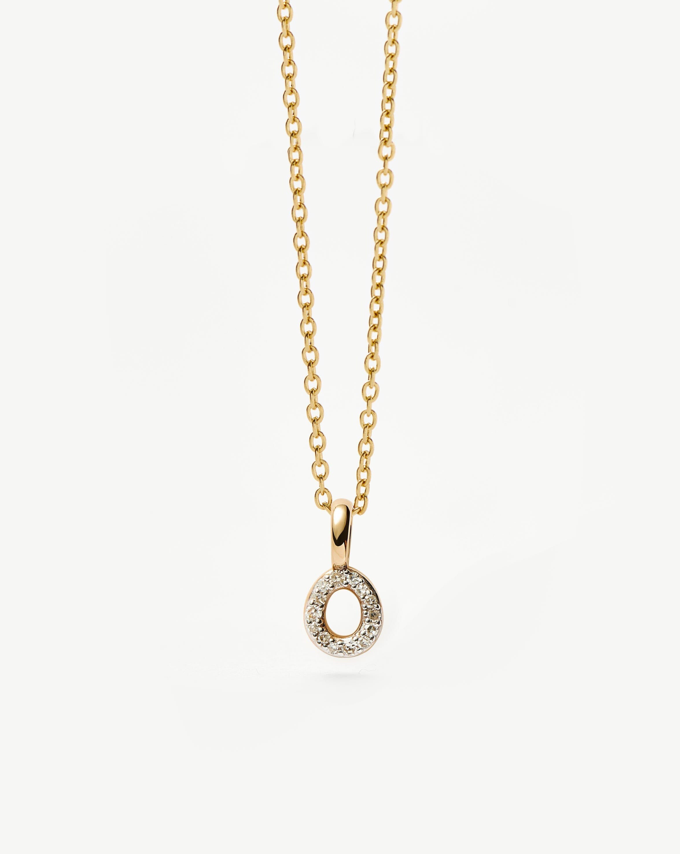 14K Solid Yellow Gold Plated Diamond Initial Mini Pendant Necklace - Personalized Name Letter Jewelry Gift for Women, Perfect for Birthdays, Anniversaries & Special Occasions
