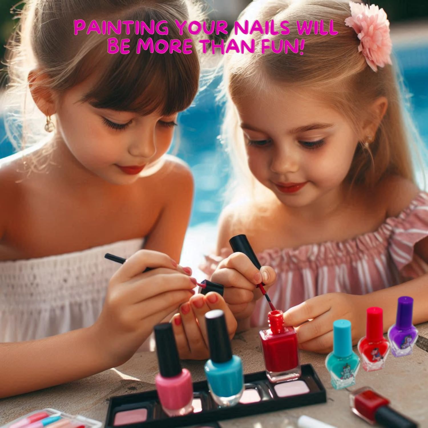 Magical Unicorn Makeup Kit for Girls - Complete Cosmetic Set with Nail Polish, Lip Gloss, Makeup Case - Perfect Gift for Ages 3-7 | Birthday Party, Dress-Up Play, Pretend Play, Kids Spa Day