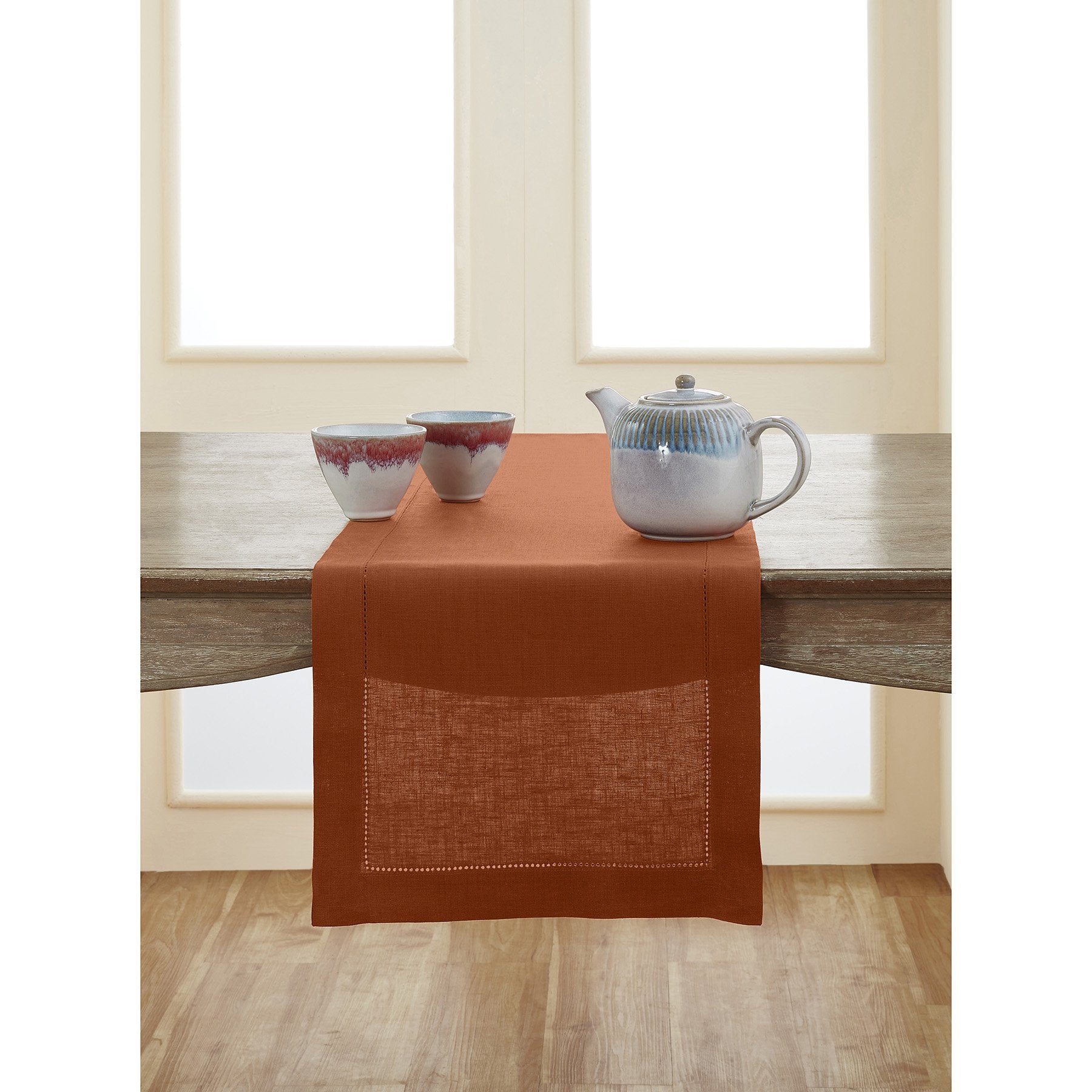 Elegant Classic Hemstitch Table Runner - Premium Linen Dining Table Decor for Weddings, Holidays & Home Decor