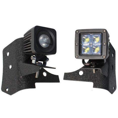 Tuff Stuff Heavy-Duty Windshield Light Mounting Brackets - 2 Pack Steel Black Brackets for Off-Road LED Light Bars & Spotlights | Perfect for Jeep, Truck & ATV Night Driving