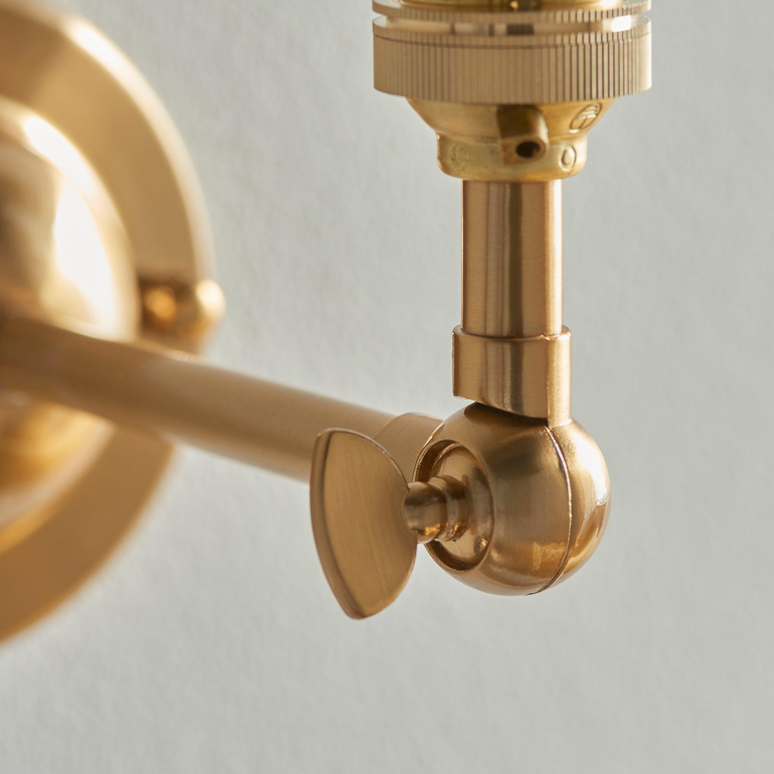 Vintage Brass Dome Wing Wall Light with 16cm White Ivy Shade - Perfect for Bedroom, Living Room, and Hallway Lighting