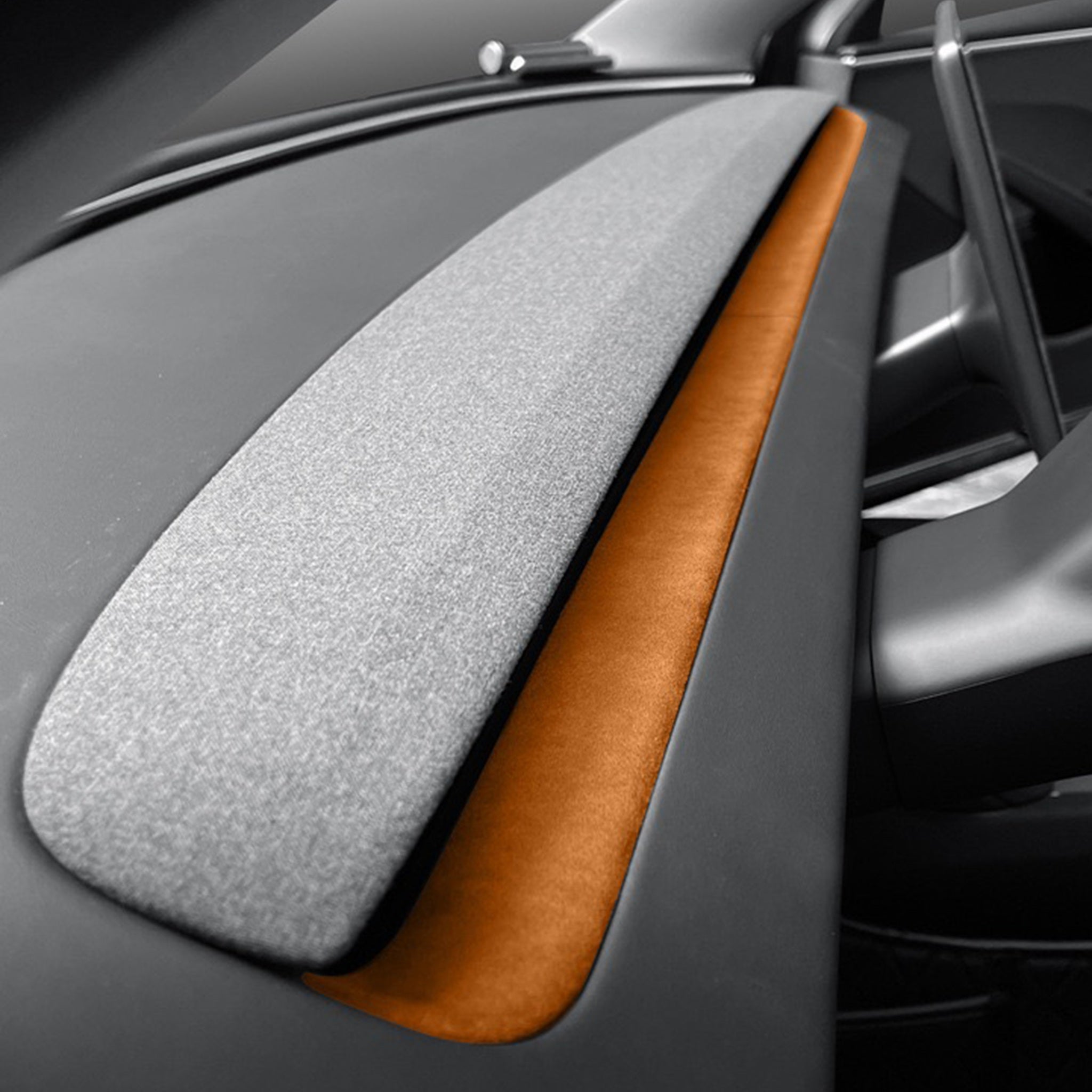 Premium Tesla Alcantara Dash Trim Cover for 2024+ Model 3 Highland & 2025+ Model Y Juniper - 2-Piece Set | Luxury Interior Upgrade for Enhanced Driving Comfort & Style