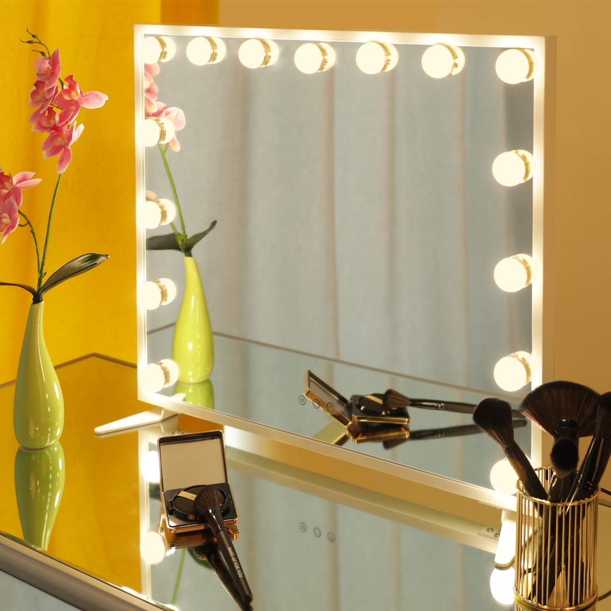 HOMPEN Hollywood Vanity Mirror with LED Lights & Dimmer - Touch Control for Makeup & Dressing