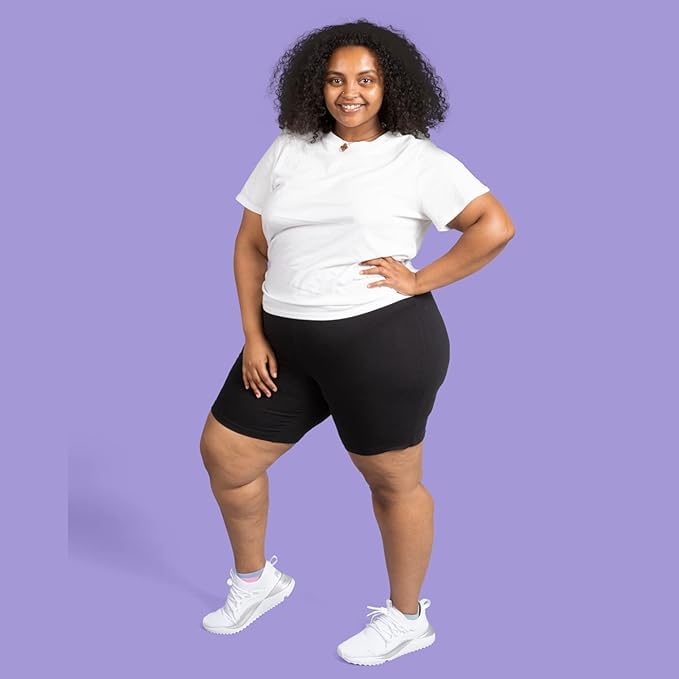 KIKWIT Women's Plus Size Anti-Chafing Slip Shorts - Running, Cycling, Yoga & Gym Workout Boy Shorts - Breathable Under Dress or Skirt for Comfort & Protection