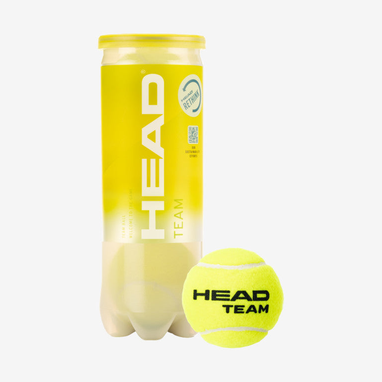 Head Team Tennis Balls - 3 Pack for Practice & Match Play | Durable & High-Visibility Tennis Balls for Training, Coaching & Recreational Play