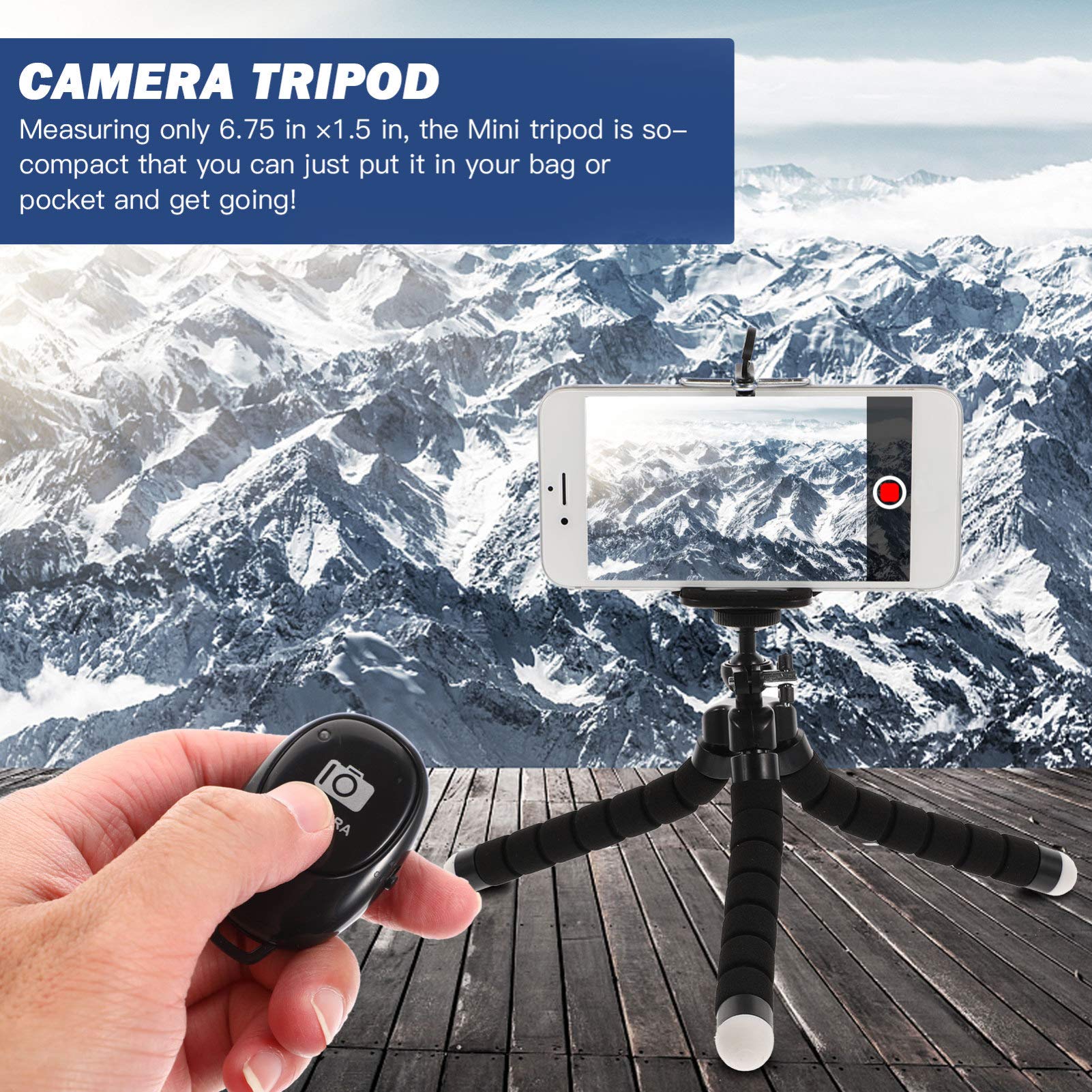 OSALADI Compact Stainless Steel Phone Stand - Adjustable Desk Tripod for Smartphones, Perfect for Video Calls, Live Streaming & Photography (Ideal for Home Office, Vlogging & Content Creation)