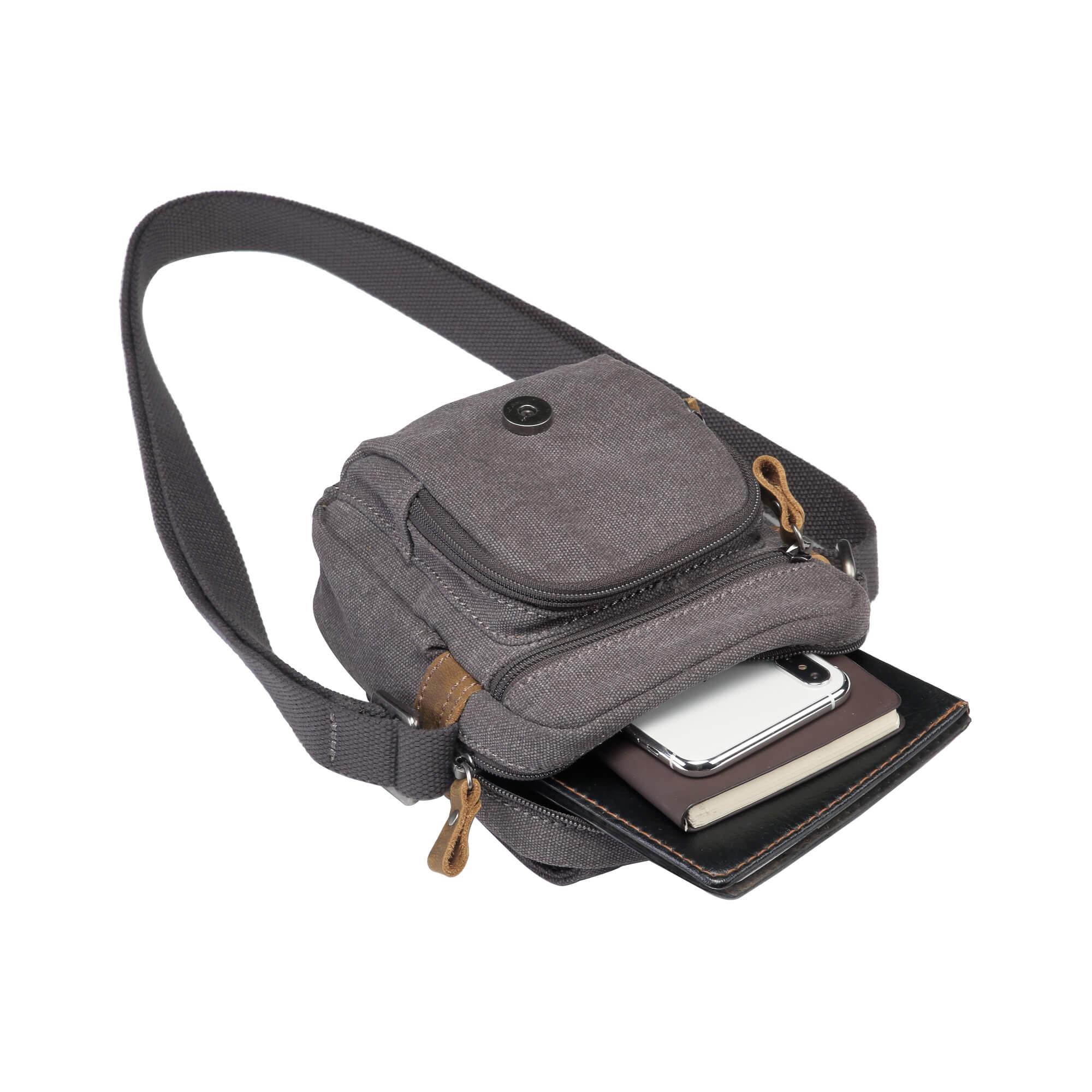 TRP0213 Troop London Classic Canvas Crossbody Bag for Men & Women - Stylish & Durable Everyday Shoulder Bag for Work, Travel & Casual Outings