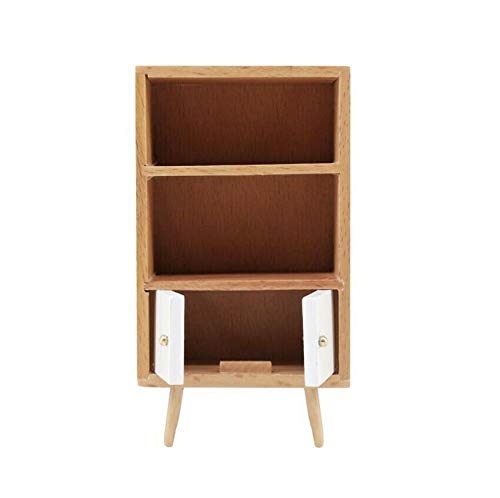 1:12 Scale Dollhouse Miniature Wooden Bookcase & Cabinet - Bookshelf Storage Organizer for Dollhouse, Books, Toys & Collectibles - Perfect for Miniature Rooms, DIY Projects & Home Decor