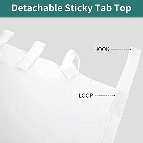 LORDTEX Waterproof Thermal Insulated Blackout Curtains for Patio, Porch, Pergola & Cabana - Sun Blocking, Detachable Sticky Tab Top, Indoor/Outdoor Use, 100 x 120 Inch, 2 Panels, White - Perfect for Sun Protection, Privacy & Temperature Control in Backyard, Garden & Pool Areas