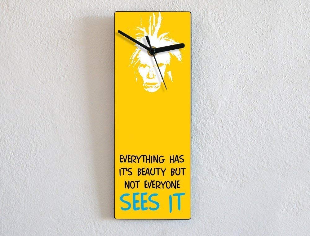 Pop Art Quotes Wall Clock - 'Everything Has Its Beauty But Not Everyone Sees It' - Unique Home Decor for Living Room, Bedroom & Office