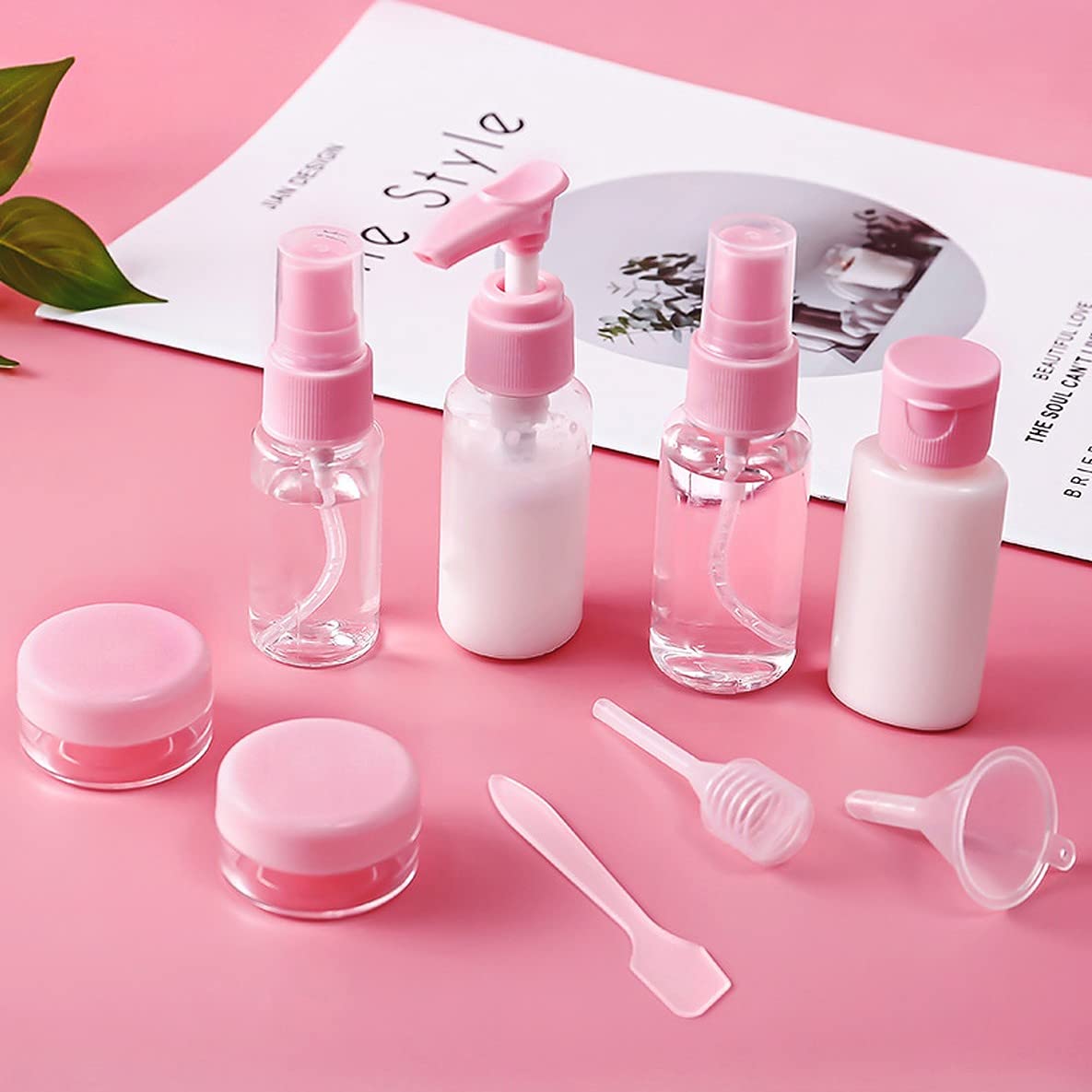 **Wolpin 10-Pack 30ml Clear Plastic Spray Bottles - Refillable Fine Mist Perfume, Shampoo & Cosmetic Bottles with Travel Pouch - Ideal for Travel, Home & Salon Use**
