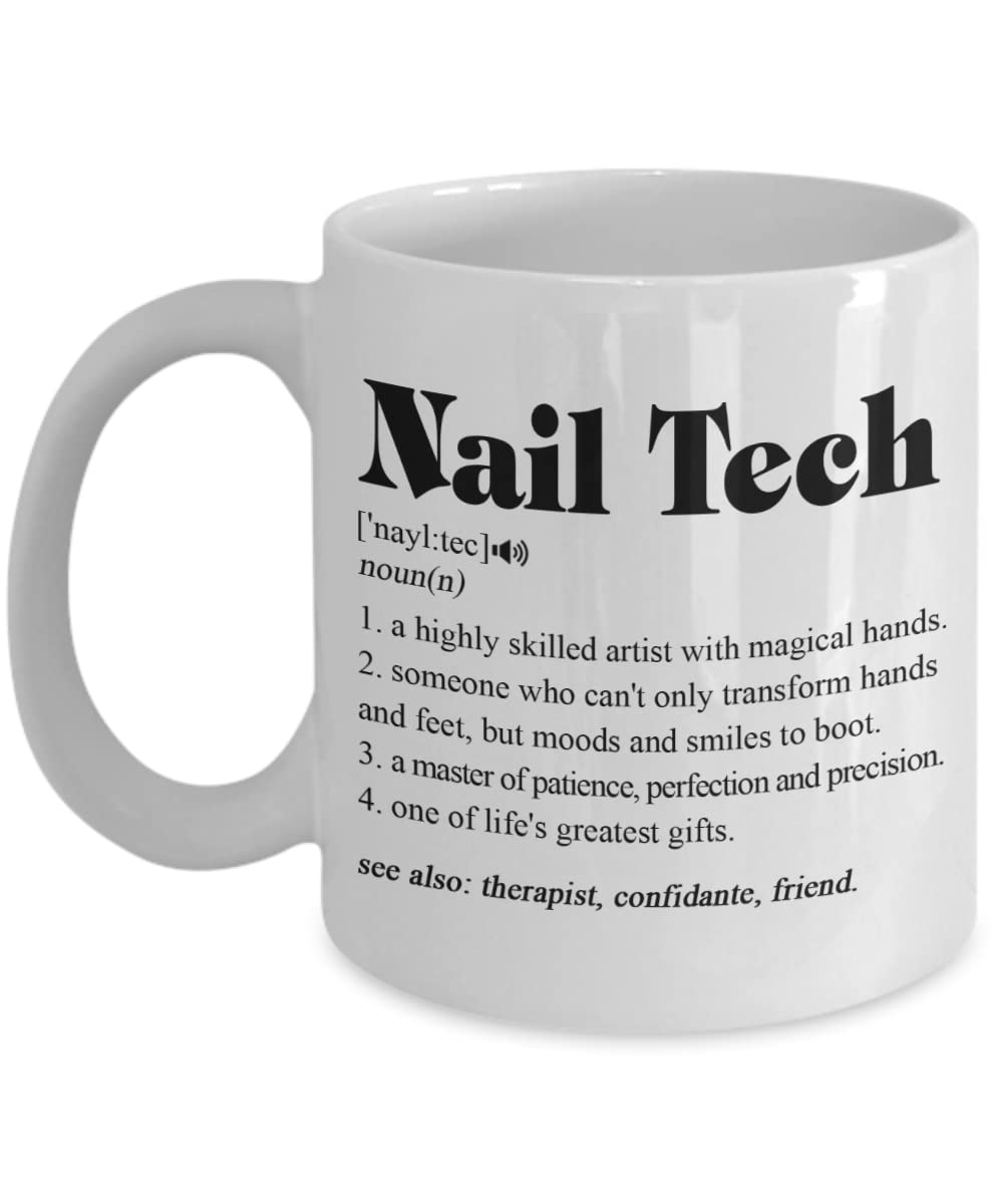 11oz Nail Technician Coffee Mug - Perfect Gift for Nail Techs, Christmas & Birthday Presents - Ideal for Salons, Home Use & Spa Breaks
