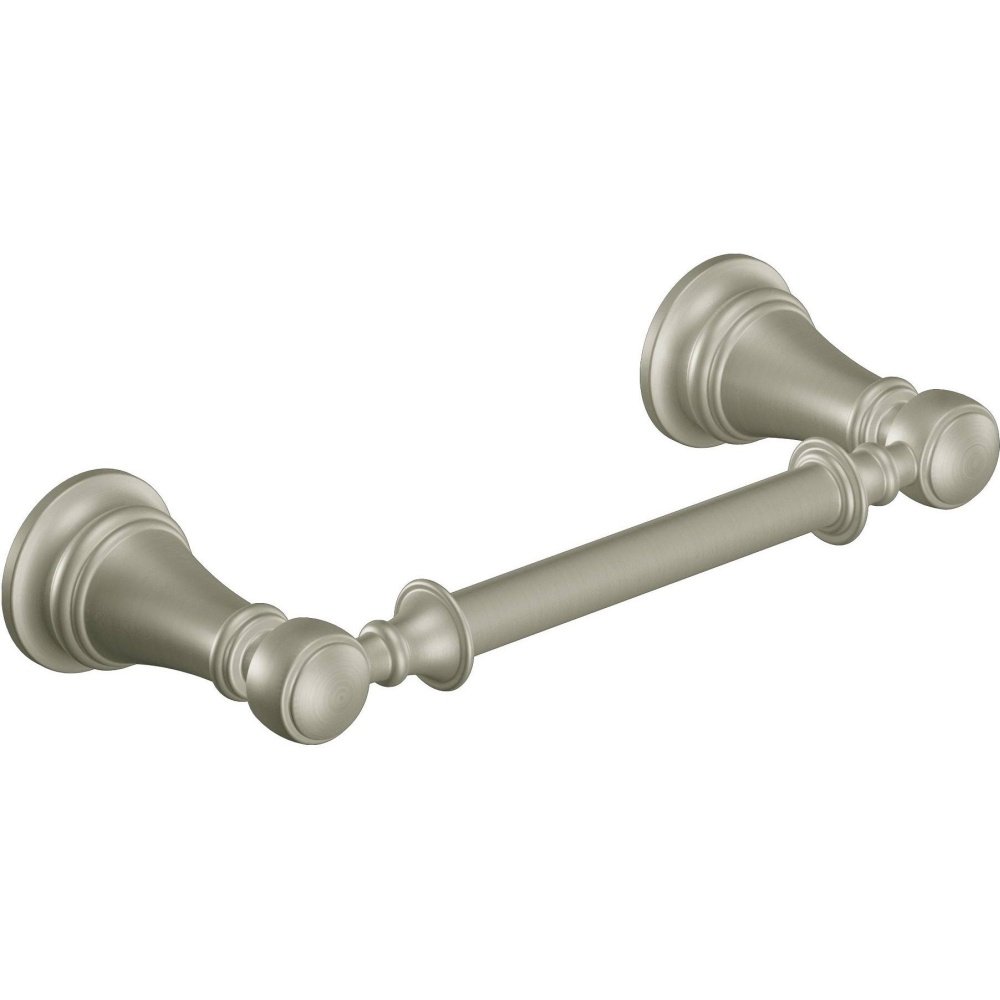 Moen YB8408BN Weymouth Pivoting Double Post Toilet Paper Holder, Brushed Nickel - Durable Bathroom Tissue Dispenser for Home & Commercial Use