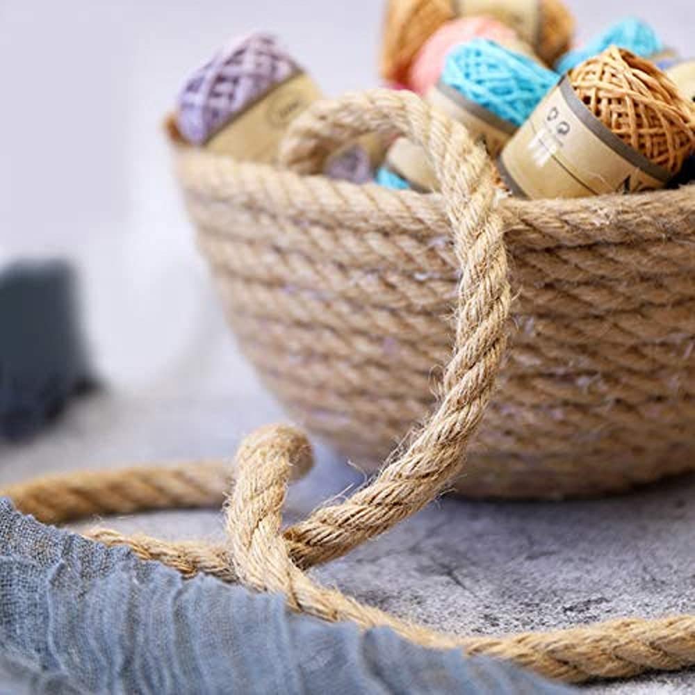 10mm Heavy-Duty Natural Jute Rope - 10ft Strong Hemp Cord for DIY Crafts, Hammocks, Climbing Gym, Dock Railings, Chair Repair & Garden Decor | Indoor/Outdoor Use for Home, Camping & Marine Applications