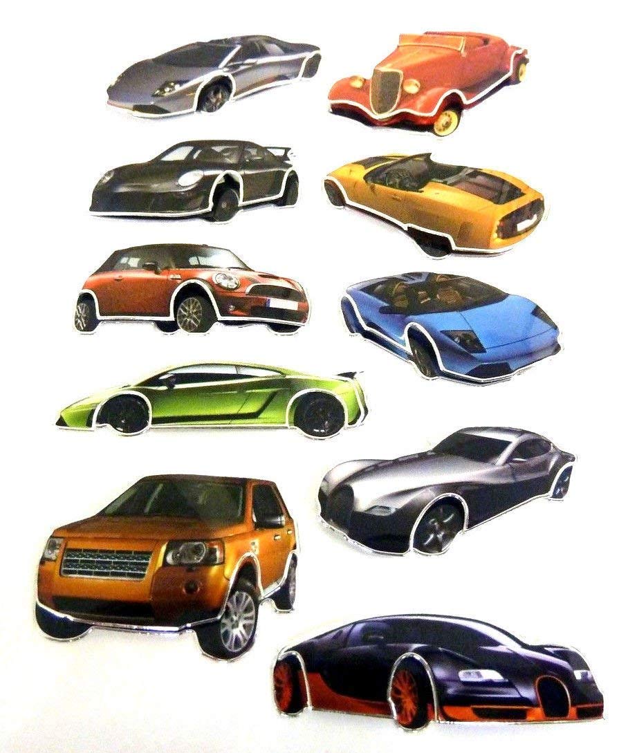 3D Car Stickers for Kids - Fun Labels for Crafts & Party Decorations