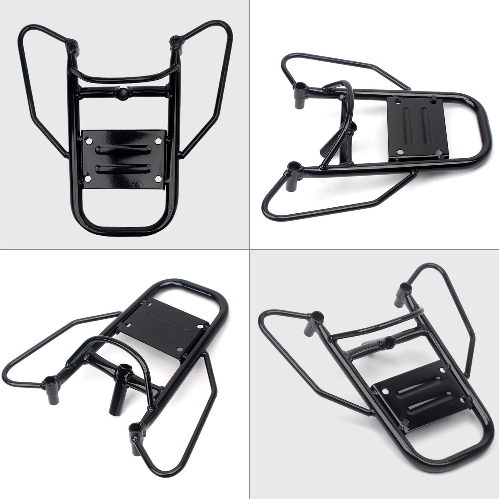 Minho Black Iron Rear Luggage Rack for TaoTao 50cc Scooter - Heavy Duty Motorcycle Cargo Carrier - Perfect for Commuting, Grocery Shopping & Delivery Services