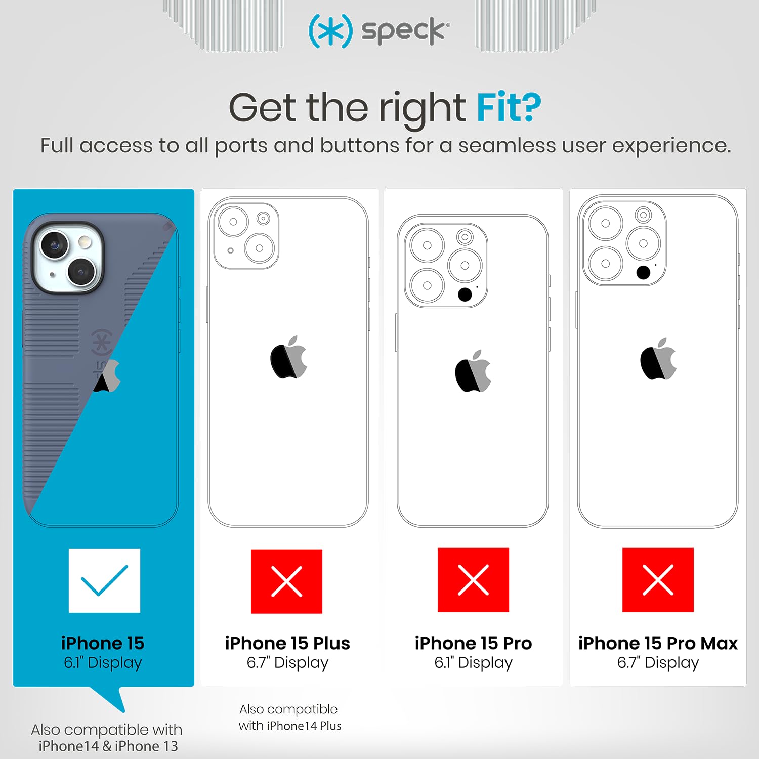 Speck CandyShell Grip Case for iPhone 15/14/13 (6.1