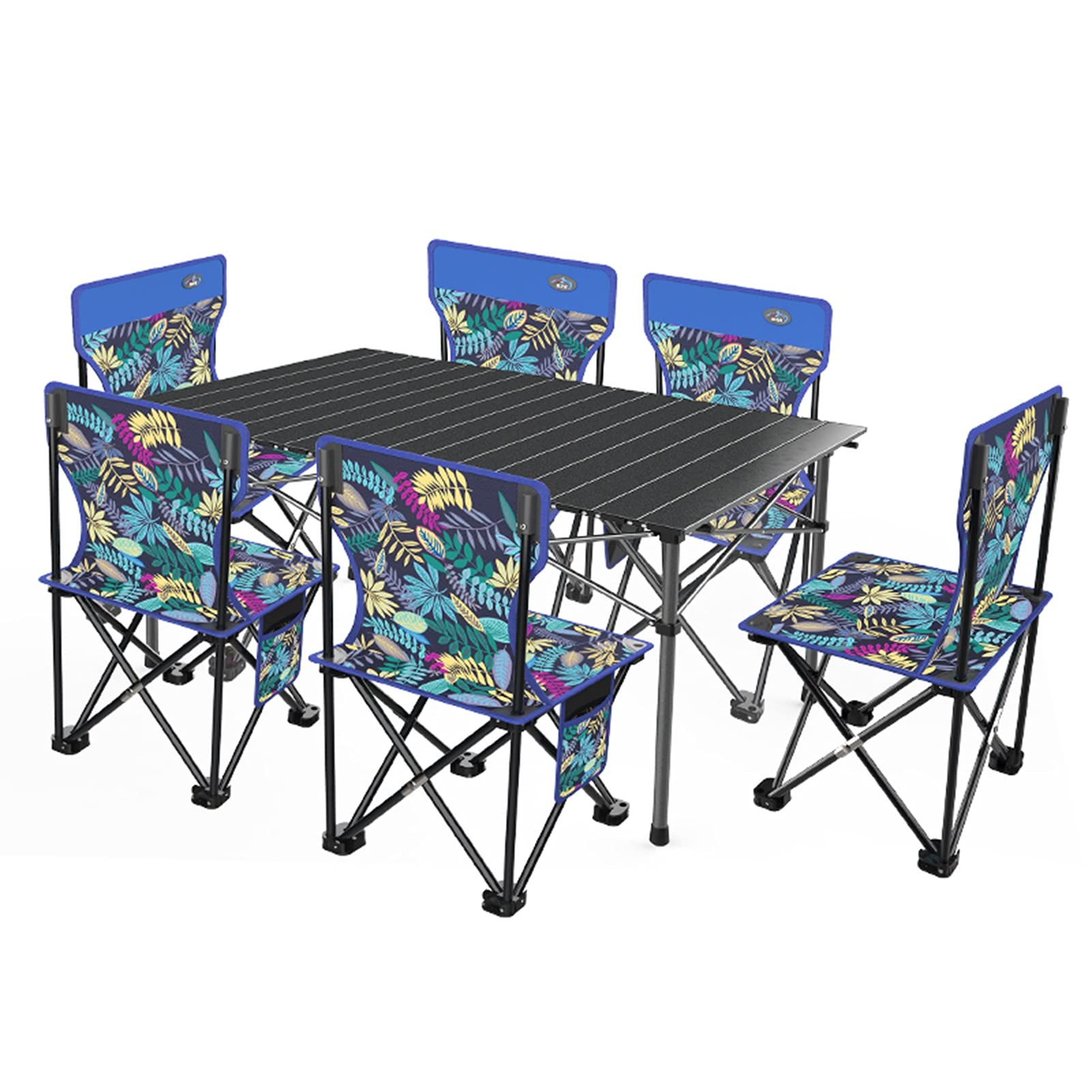 Portable Folding Camping Table and Chair Set - Lightweight Aluminum Outdoor Picnic Furniture for Backpacking, Beach, Fishing, Courtyard & Tailgating | Compact Storage Design | Perfect for Camping Trips, Outdoor Adventures & Family Gatherings