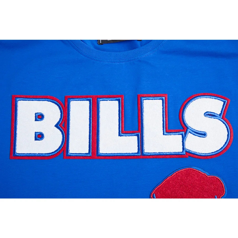 Buffalo Bills Retro Classic Chenille Striped Tee Shirt for Men - Vintage NFL Football Jersey Style - Perfect for Game Day, Tailgating & Fan Apparel