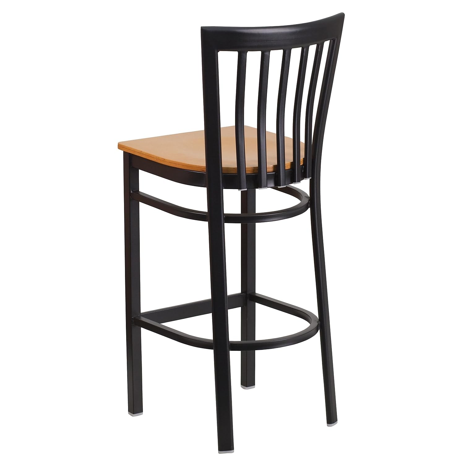 Flash Furniture HERCULES Series Black Metal Bar Stool with Natural Wood Seat - Heavy Duty School & Restaurant Stool for Kitchen, Bar Counter, and Dining Room Use
