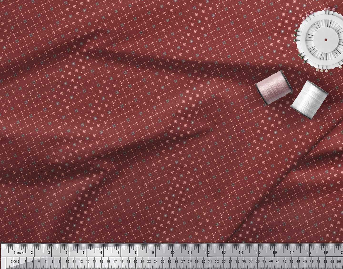 Soimoi Moss Georgette Brown Fabric by The Yard - 42 Inch Wide Printed Fabric with Playful Dot & Heart Small Print - Perfect for DIY Dresses, Blouses, and Home Decor Projects
