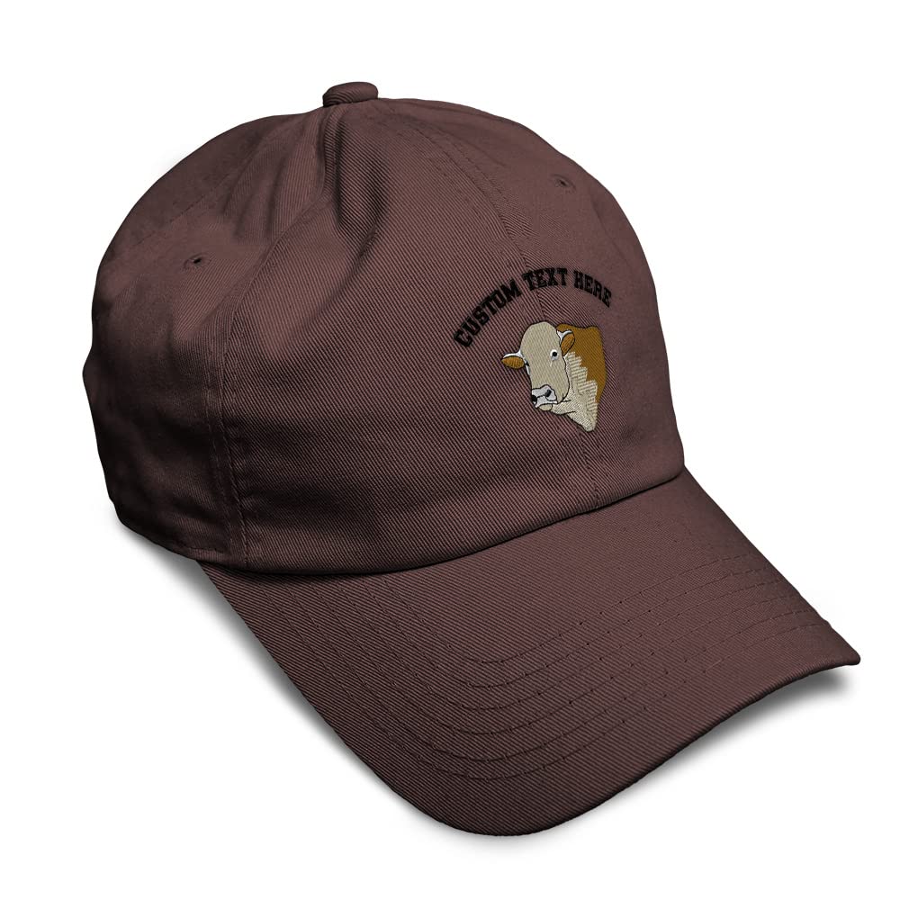 Soft Cotton Baseball Cap with Hereford Bull Head Design - Farm & Domesticated Animals Golf Club Dad Hat for Men & Women - Perfect for Outdoor Activities, Farming, Golfing & Casual Wear