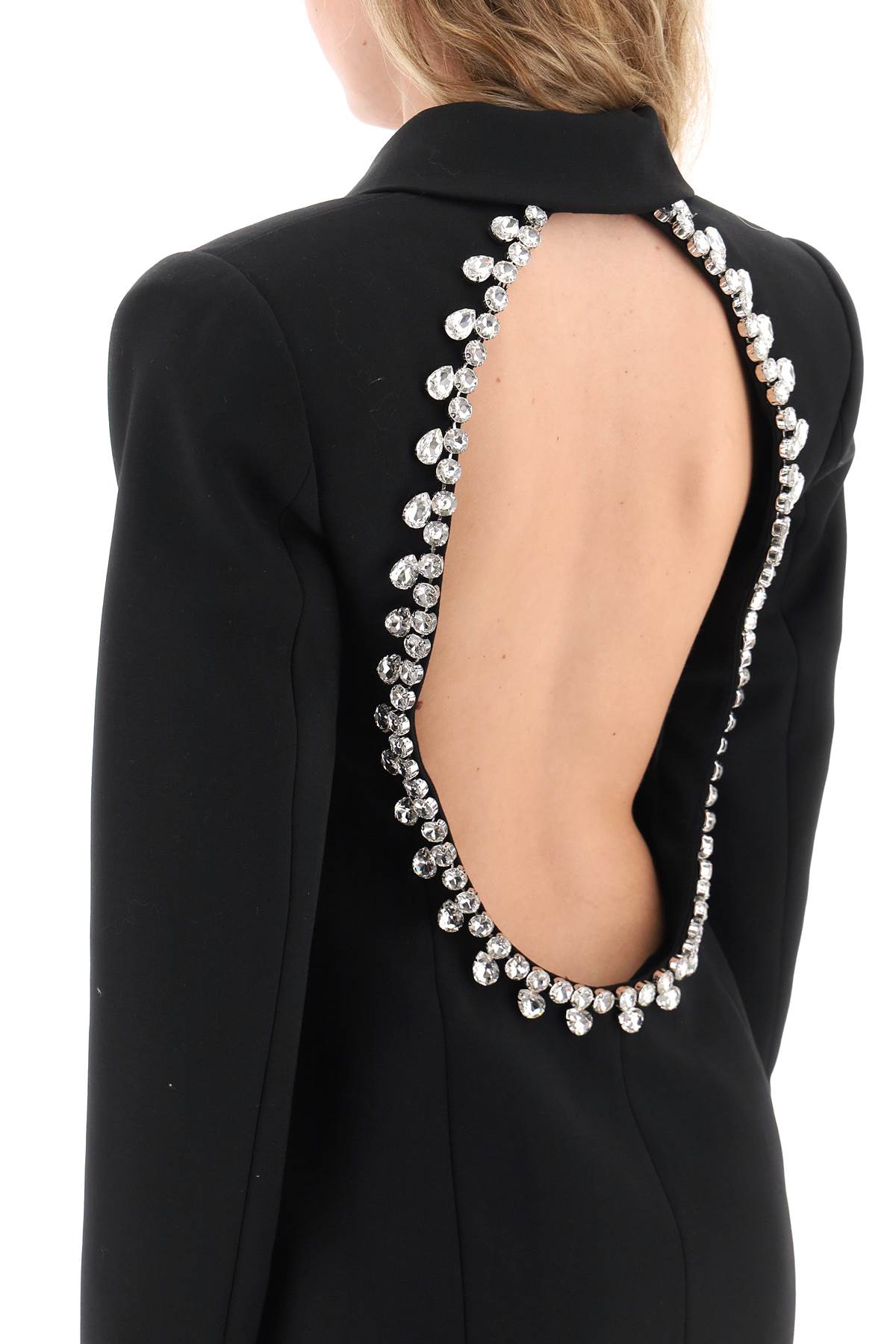 Elegant Cut-Out Blazer Dress with Crystal Embellishments for Women | Office Wear & Evening Party Outfit
