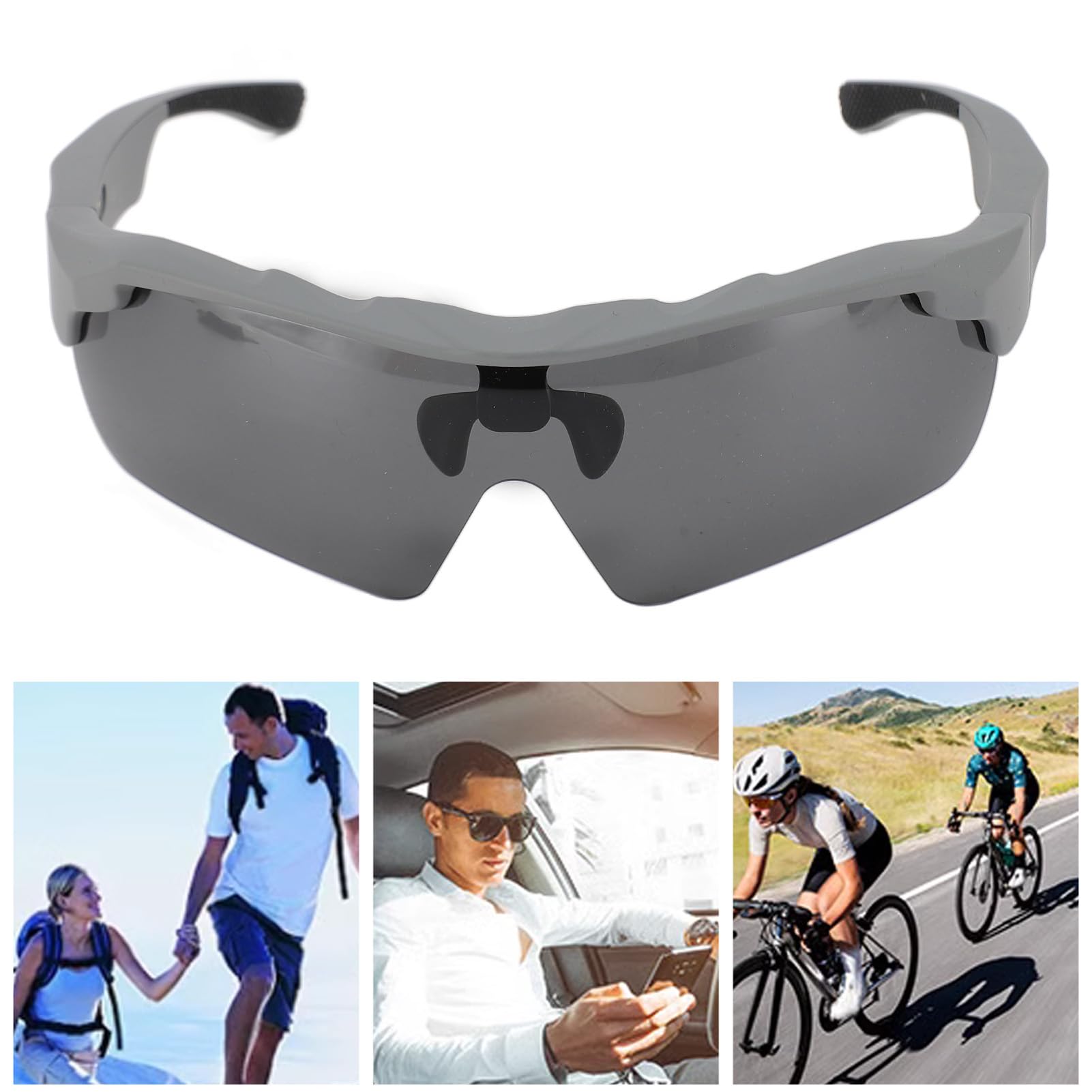 Jectse Smart Glasses for Men & Women, Bluetooth Cycling Glasses with Microphone, Polarized UV400 Sunglasses, Music Playback & Voice Call - Perfect for Outdoor Sports, Running, Cycling & Daily Use