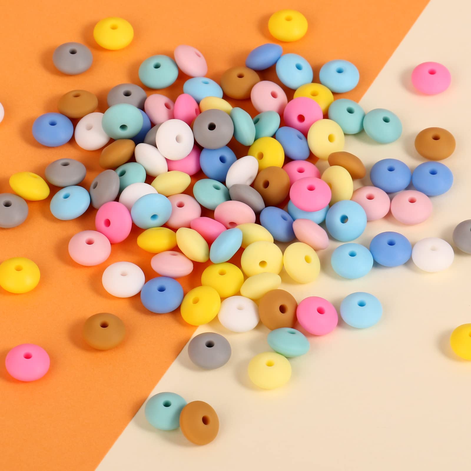 12mm Silicone Beads 100PCS for Jewelry Making & DIY Crafts - Keychains, Bracelets