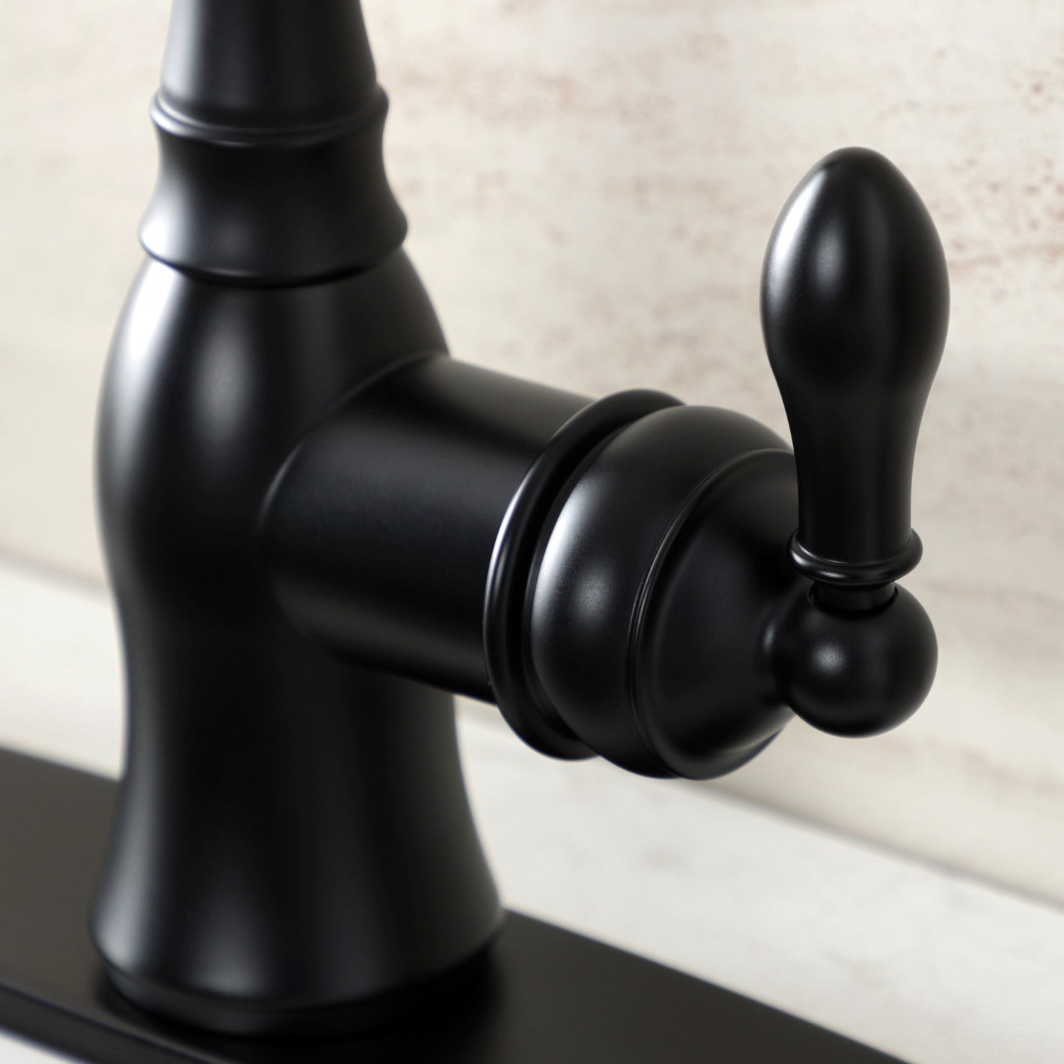 American Classic GSY7700ACLBS Single Handle 2/4 Hole Deck Mount Kitchen Faucet with Brass Side Sprayer in Matte Black - Perfect for Modern Farmhouse & Industrial Style Kitchens