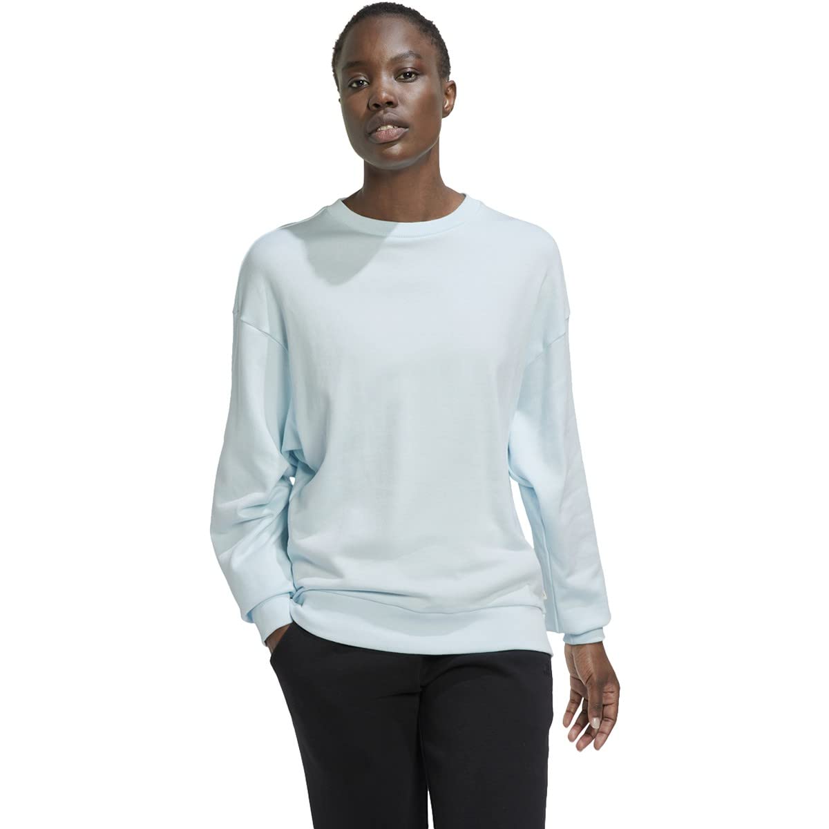 Adidas Women's Studio Lounge Loose Fit Sweatshirt - Soft Casual Pullover for Yoga, Running & Everyday Wear