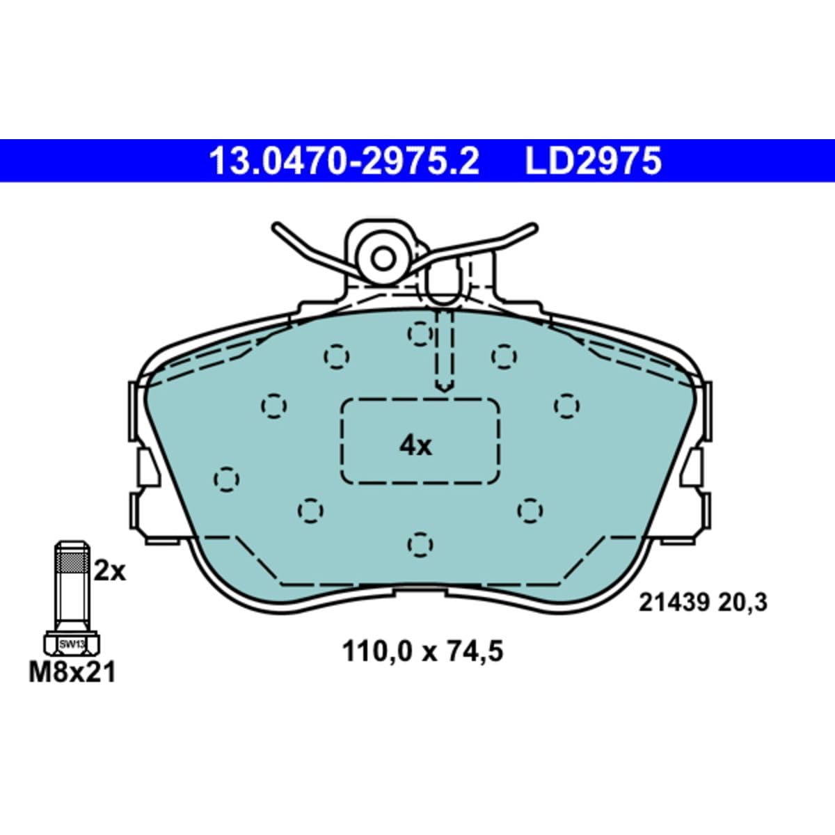 ATE 13047029752 Ceramic Disc Brake Pad Set - High Performance Brake Pads for Cars, Trucks & SUVs | Perfect for Daily Commuting, Off-Roading & Heavy-Duty Use
