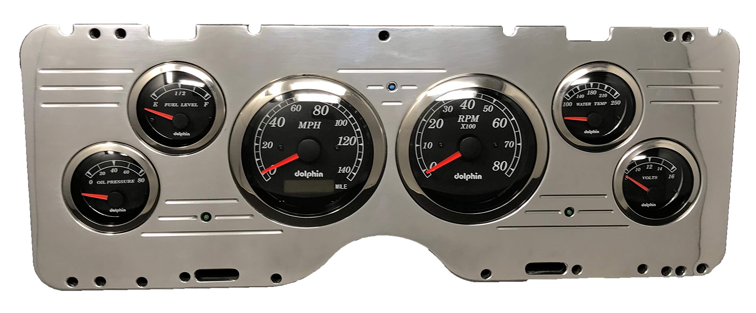Dolphin Gauges 6-Piece GPS Dash Cluster Panel Set - Compatible with 1977 Chevy Nova - Black (Perfect for Classic Car Restoration & Custom Hot Rod Builds)