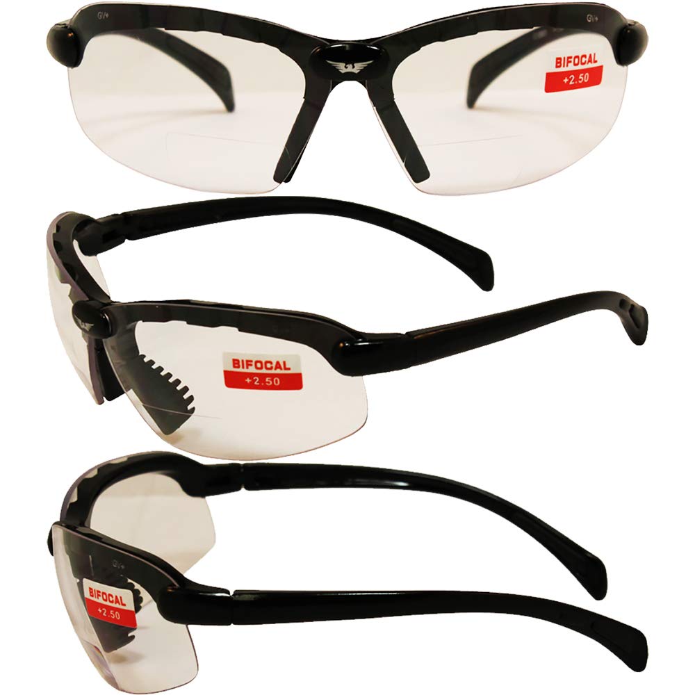Global Vision C-2 ANSI Z87.1 Certified Safety Glasses - Clear Anti-Fog Protective Eyewear for Construction, Woodworking & DIY Projects
