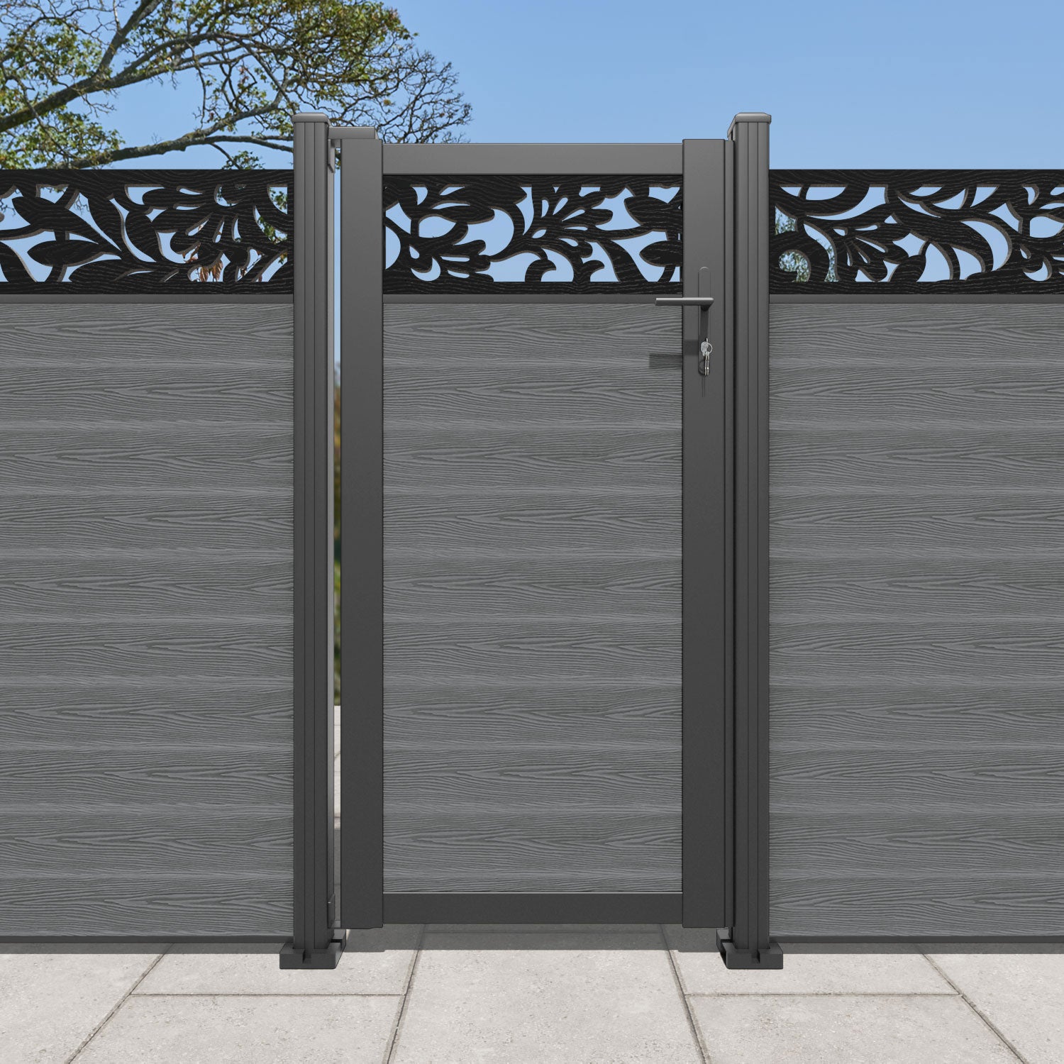 Classic Heritage Pedestrian Gate - Durable Mid Grey Steel Walkway Entrance for Garden, Fence, and Driveway Security | Weather-Resistant Outdoor Access Solution