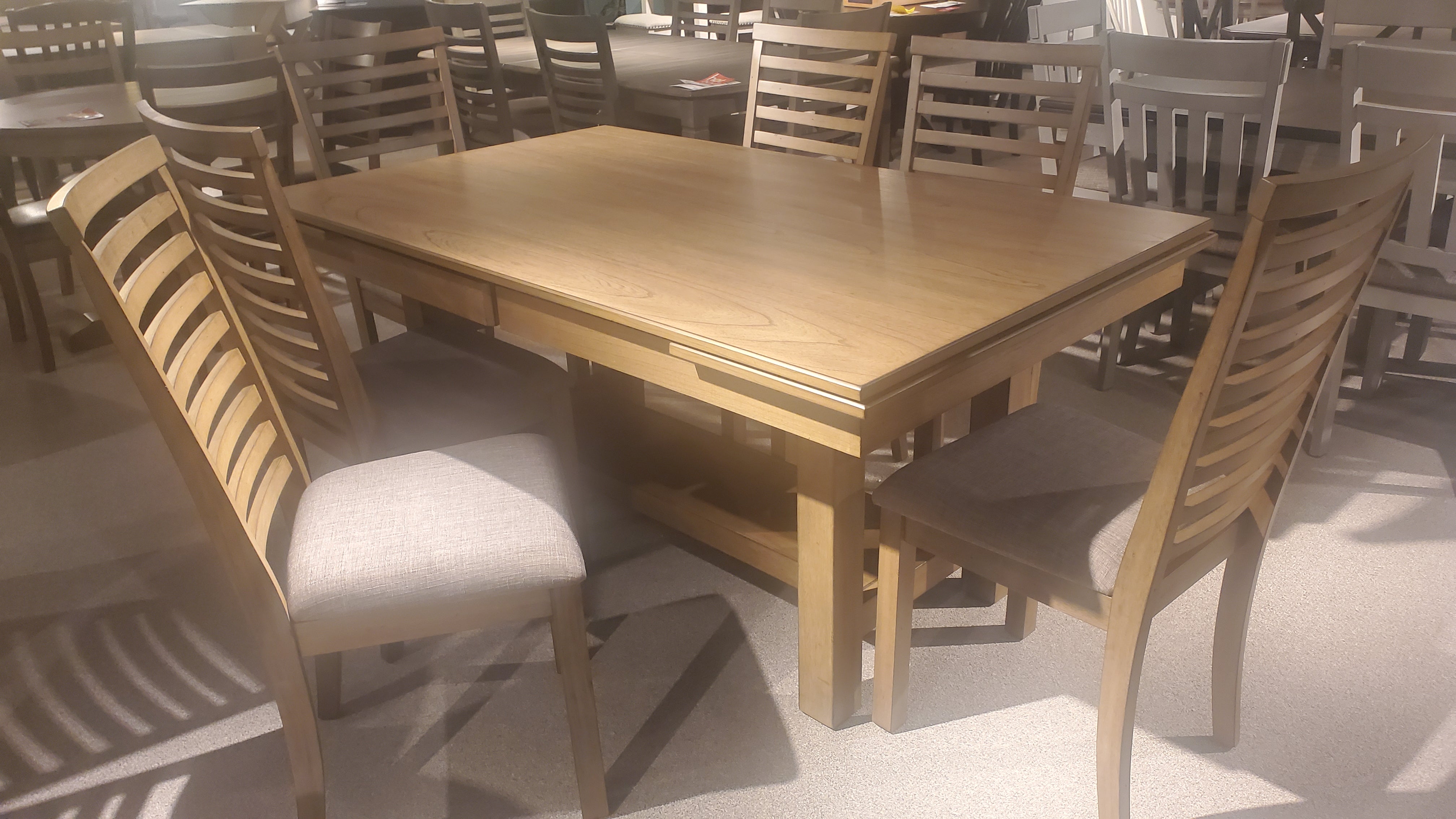Brook Bay 7-Piece Dining Table Set with 2 Built-In Extensions - Perfect for Family Dinners & Entertaining Guests