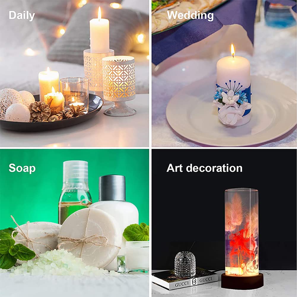 5Pcs Silicone Cylinder Candle Molds Set (20mm/30mm/40mm/50mm/60mm) - DIY Pillar Candle Making, Epoxy Resin Casting, Soap Molds for Home Decor, Wedding & Holiday Crafts