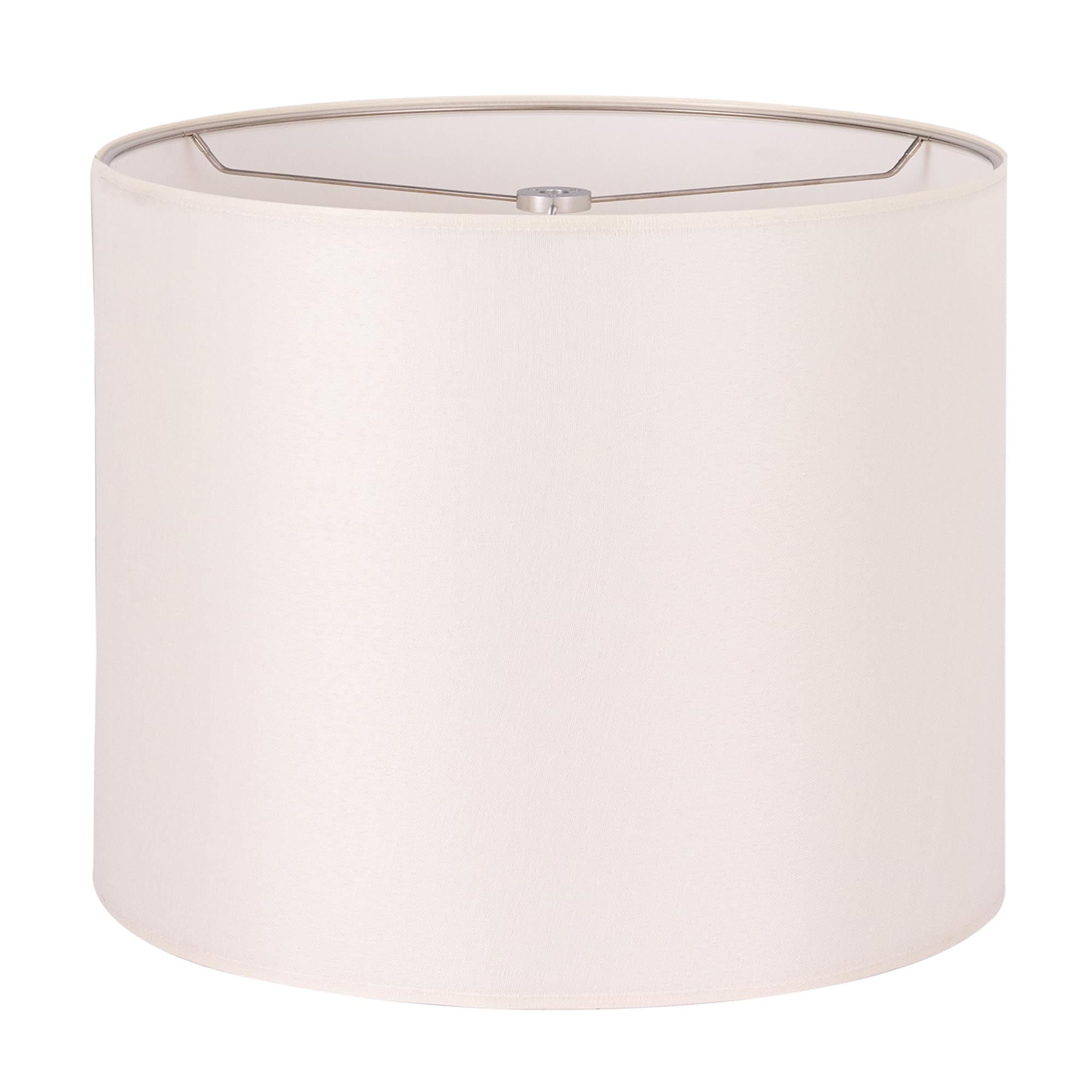 Wellmet 16x16x12 Inch DIY Fabric Drum Lampshade - Classic Modern Spider Fitter Table/Bedside/Floor Lamp Shade in Cream White - Perfect for Living Room, Bedroom & Office Lighting Decor