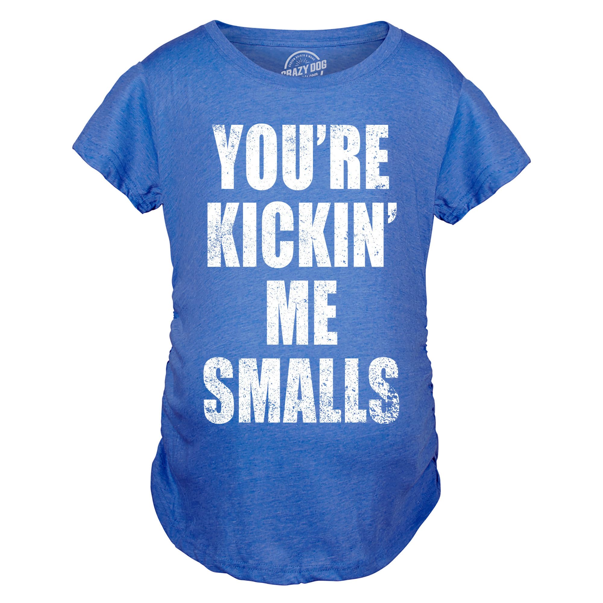 Funny Pregnancy Announcement T-Shirt - Maternity Kicking Me Smalls Novelty Tee for Expecting Moms | Perfect for Baby Showers, Gender Reveals & Maternity Photos