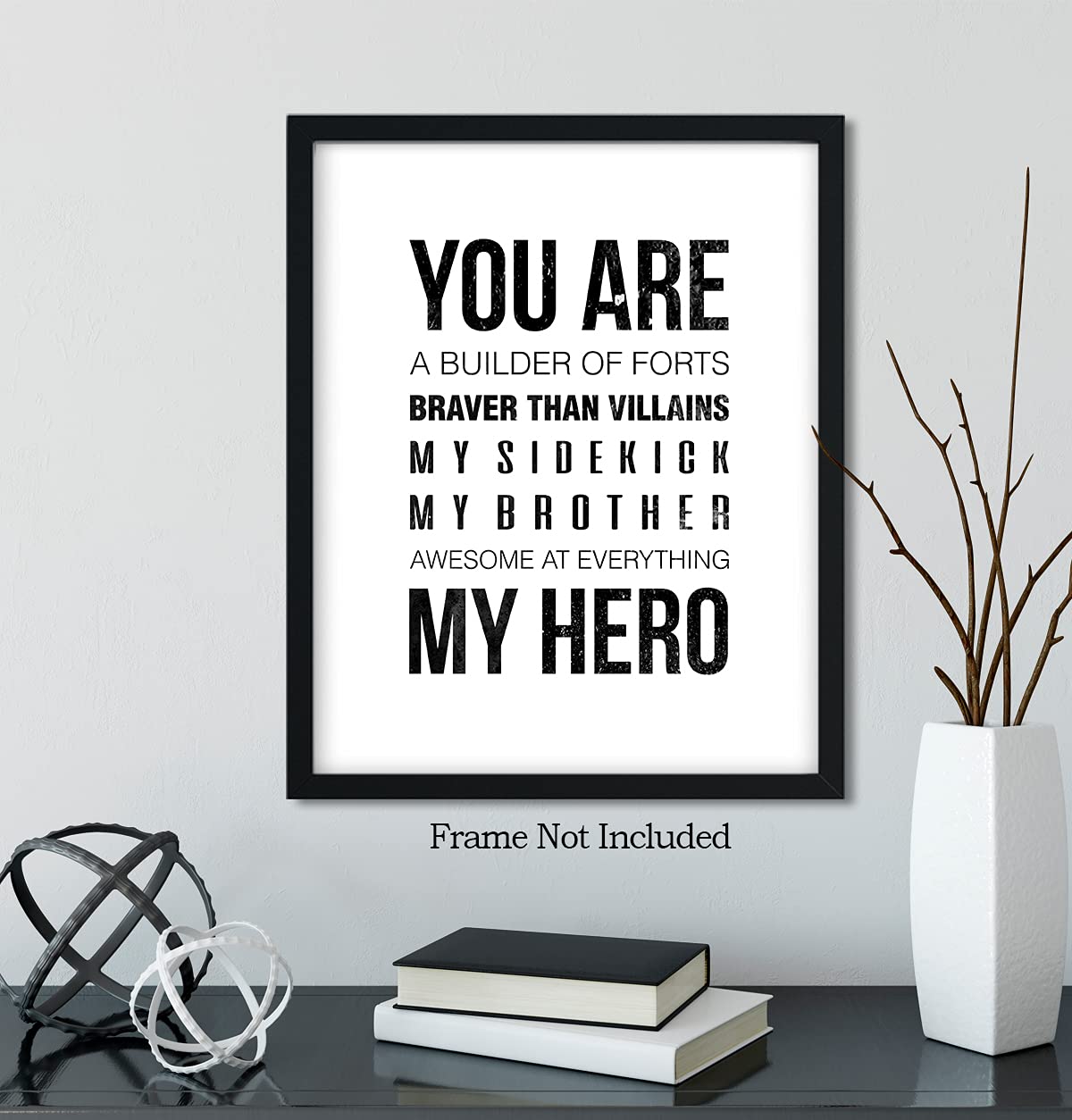 Govivo You Are My Hero Wall Art Print - 11x14 Inspirational Typography Decor for Home & Office - Motivational Quote Poster on Premium Photo Paper - Perfect for Living Room, Bedroom & Gift Giving