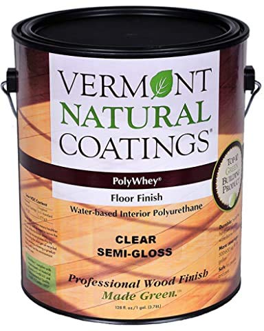 Vermont Natural Coatings PolyWhey Floor Finish - Semi Gloss, 1 Gallon | Eco-Friendly Wood Floor Sealer for Living Rooms, Kitchens & High-Traffic Areas