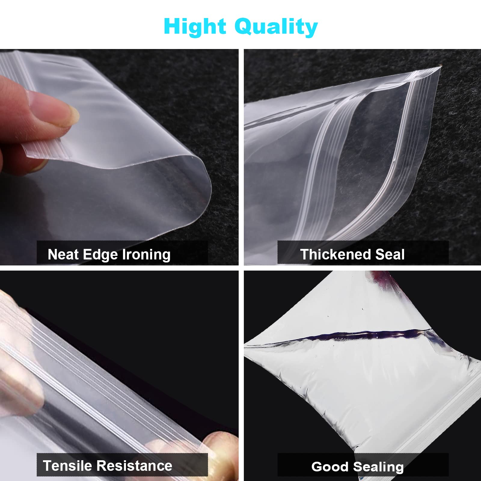 400 Pcs Resealable Clear Plastic Jewelry Bags - 4 Sizes (6x3.9, 4.7x3.1, 3.5x2.3, 2.7x2 Inches) 2 Mil Zipper Storage Bags for Jewelry, Pills, Beads & Small Crafts - Perfect for Organizing, Packaging & Gift Giving