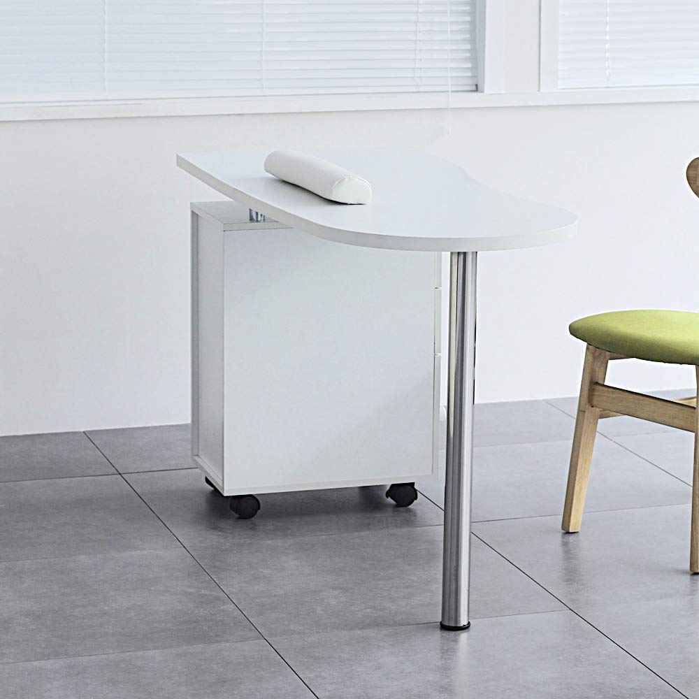 Professional Nail Table Manicure Table for Salon & Home Use - White Beauty Nail Desk Workstation with Storage Drawer | Perfect for Manicurists, Nail Techs & DIY Nail Care