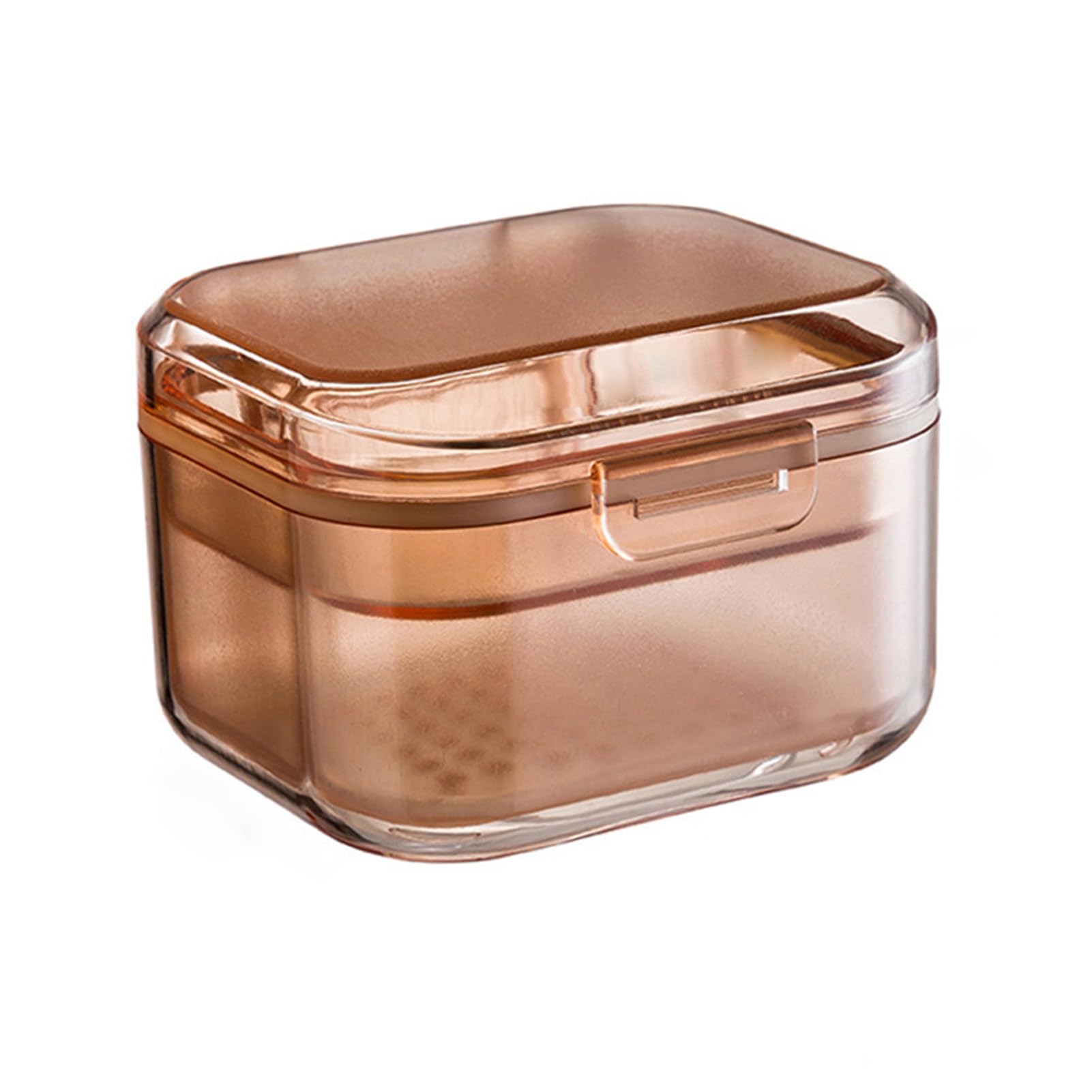 Transparent ABS Denture Case with Lid & Brush - Food Grade Storage for Elderly - Ideal Travel & Home Use