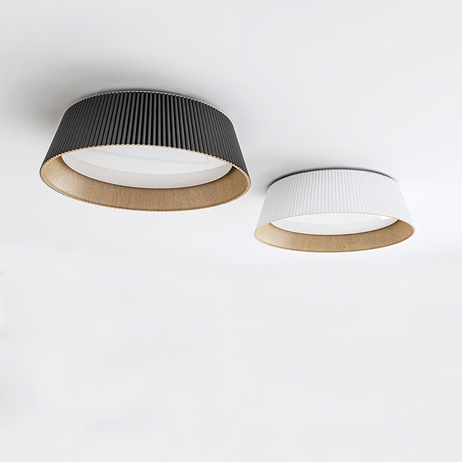 Modern Ribbed Ceiling Light Fixture - Sleek LED Flush Mount Lighting for Bedroom, Kitchen, Hallway & Living Room - Energy Efficient Dimmable Ambient Light